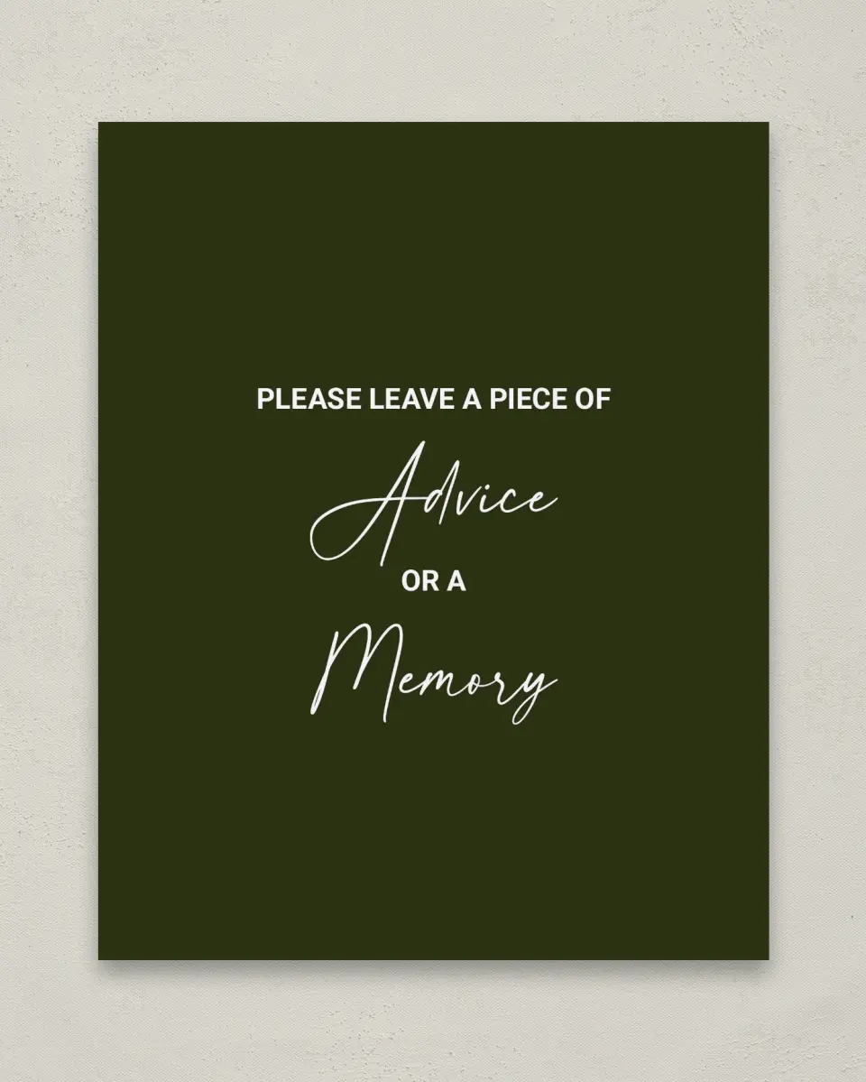 This is a 8" x 10" Memory & Advice Grad Sign called Forward Bound printed in full color
