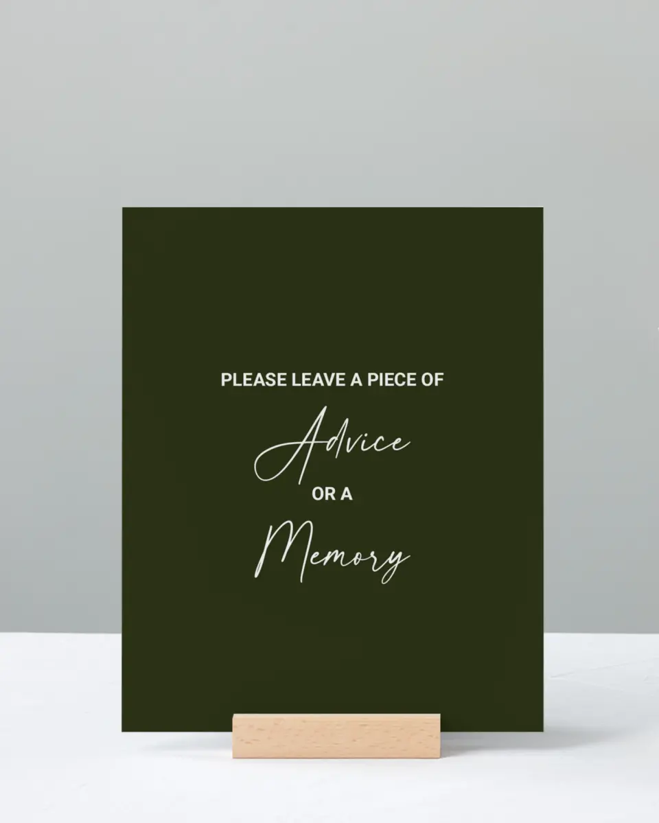 This is a 8" x 10" Memory & Advice Grad Sign called Forward Bound printed in full color with Rose Gold foil