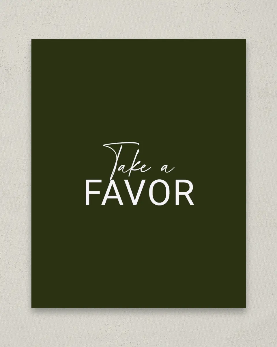 This is a 8" x 10" Take a Favor Grad Sign called Forward Bound printed in full color with Gold foil