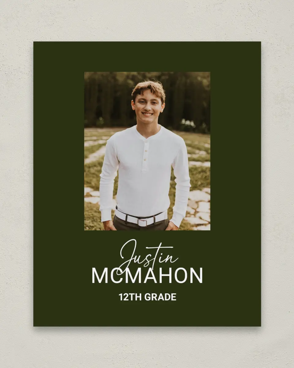 This is a 8" x 10" Photo Grad Sign called Forward Bound printed in full color