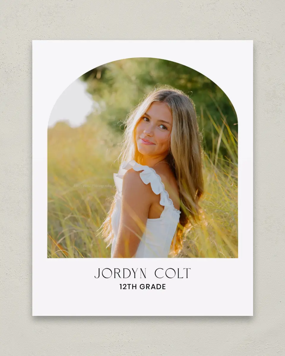 This is a 8" x 10" Photo Grad Sign called Refined Moment printed in full color