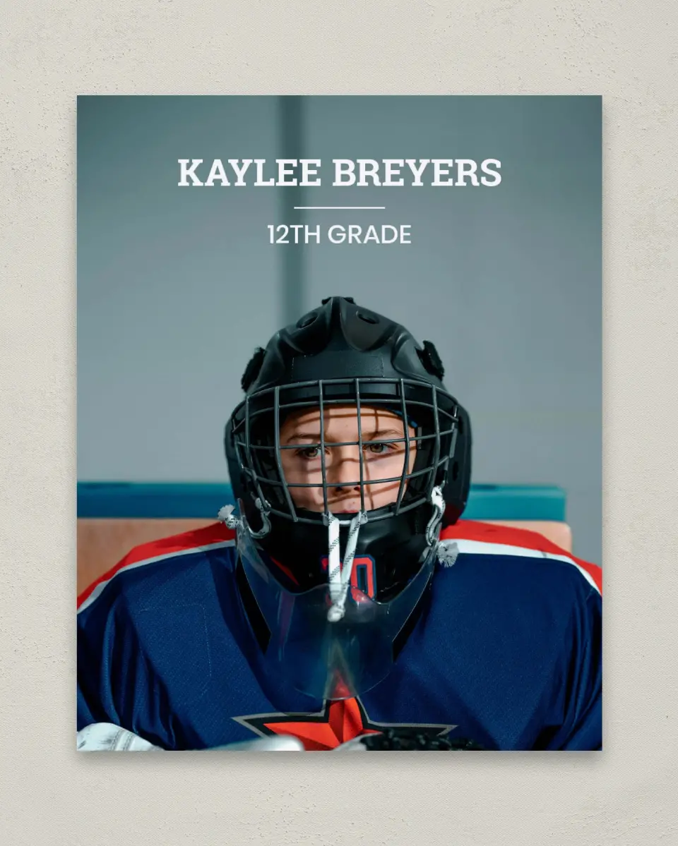 This is a 8" x 10" Photo Grad Sign called Sports Graduate printed in full color