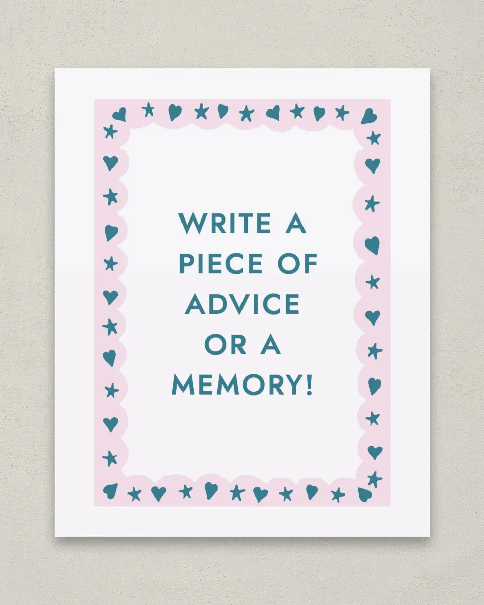 This is a 8" x 10" Memory & Advice Grad Sign called Fun Grad printed in full color