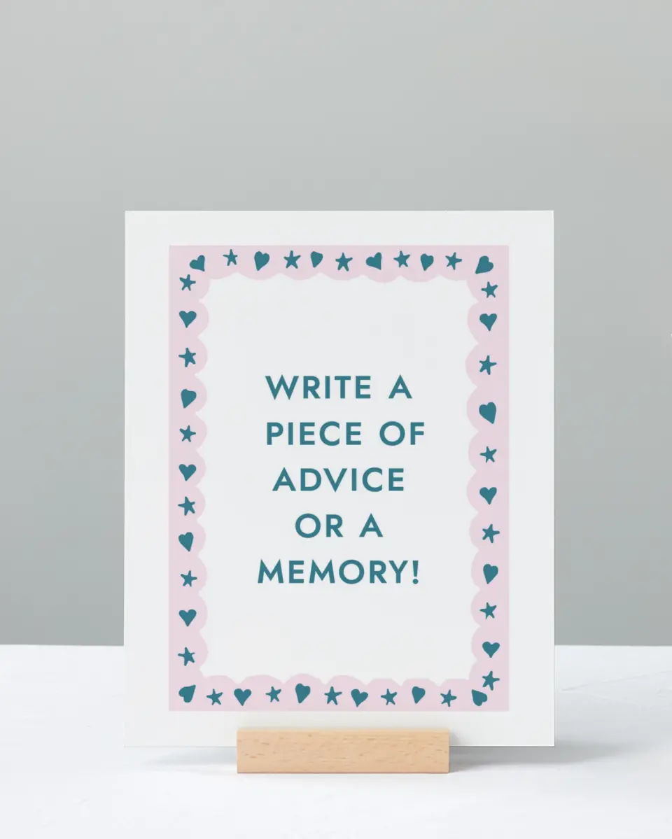 This is a 8" x 10" Memory & Advice Grad Sign called Fun Grad printed in full color