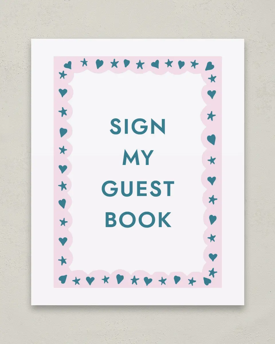 This is a 8" x 10" Guestbook Grad Sign called Fun Grad printed in full color