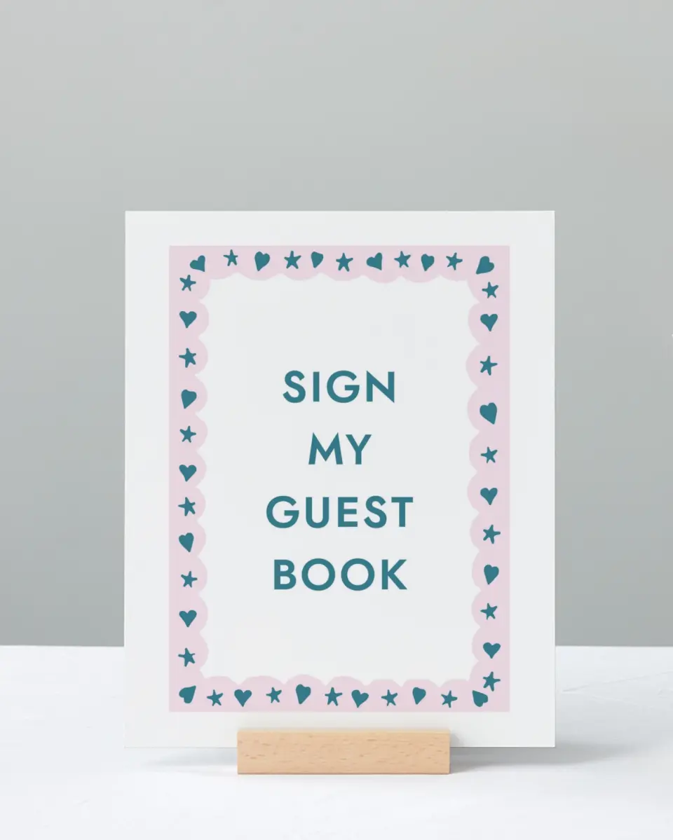 This is a 8" x 10" Guestbook Grad Sign called Fun Grad printed in full color