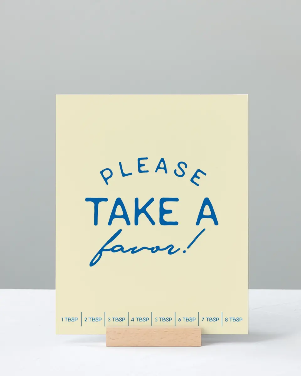 This is a 8" x 10" Favor Sign called Nothing Butter printed in full color