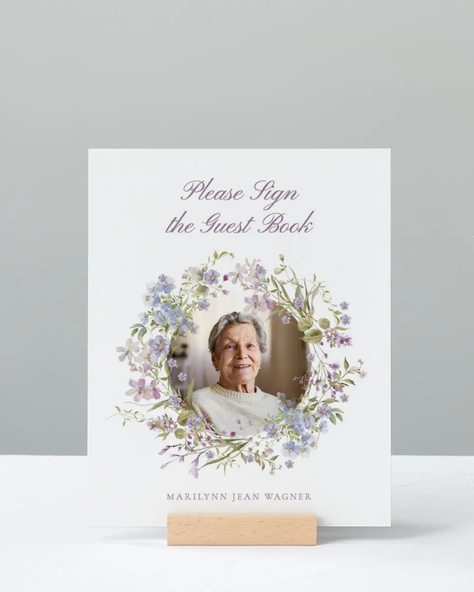 This is a 8" x 10" Memorial Sign called Forever Blooming printed in full color