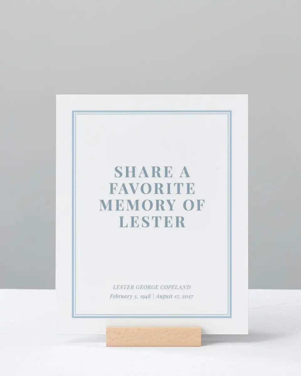This is a 8" x 10" Memorial Sign called Forever in Frame printed in full color with Rose Gold foil