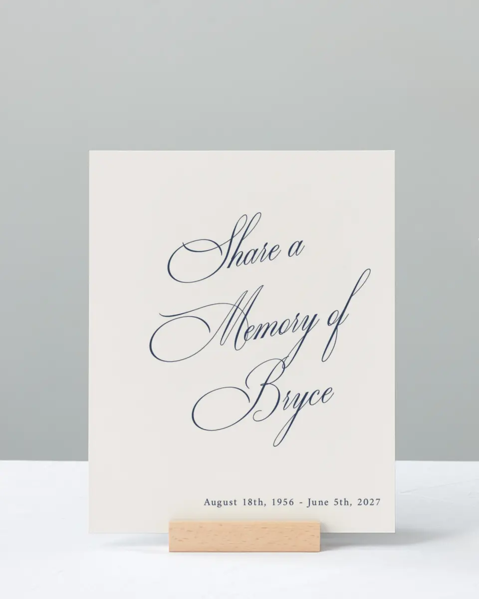 This is a 8" x 10" Memorial Sign called Forever Loved printed in full color with Rose Gold foil