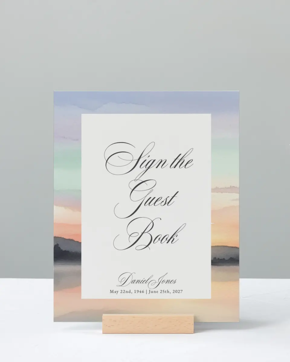 This is a 8" x 10" Memorial Sign called Our Beloved printed in full color