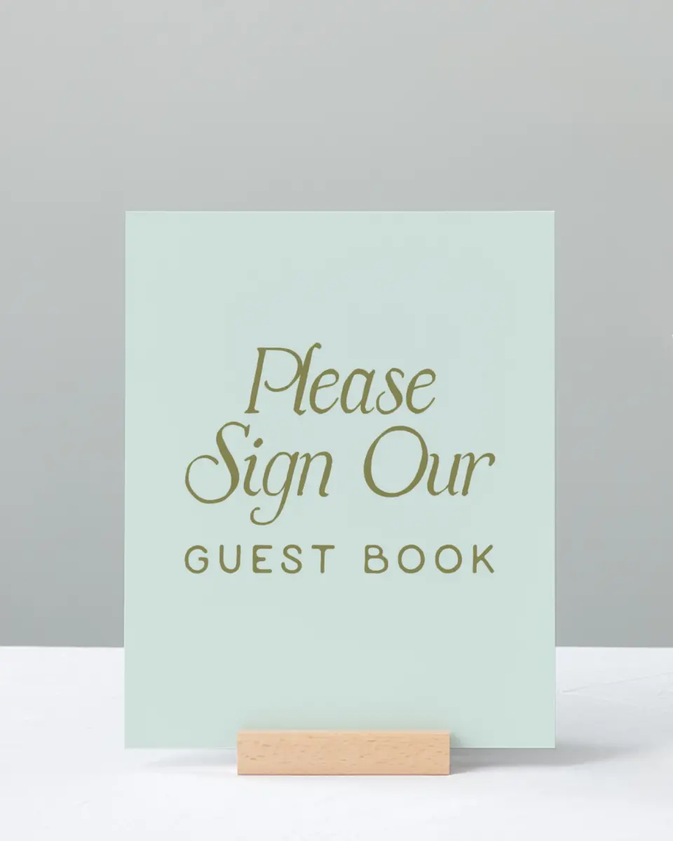 This is a 8" x 10" Guest Book Sign called The Rosemary printed in full color
