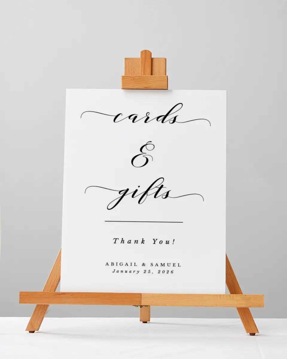 This is a 5" x 7" Cards & Gifts Sign called Timeless Eloquence printed in full color