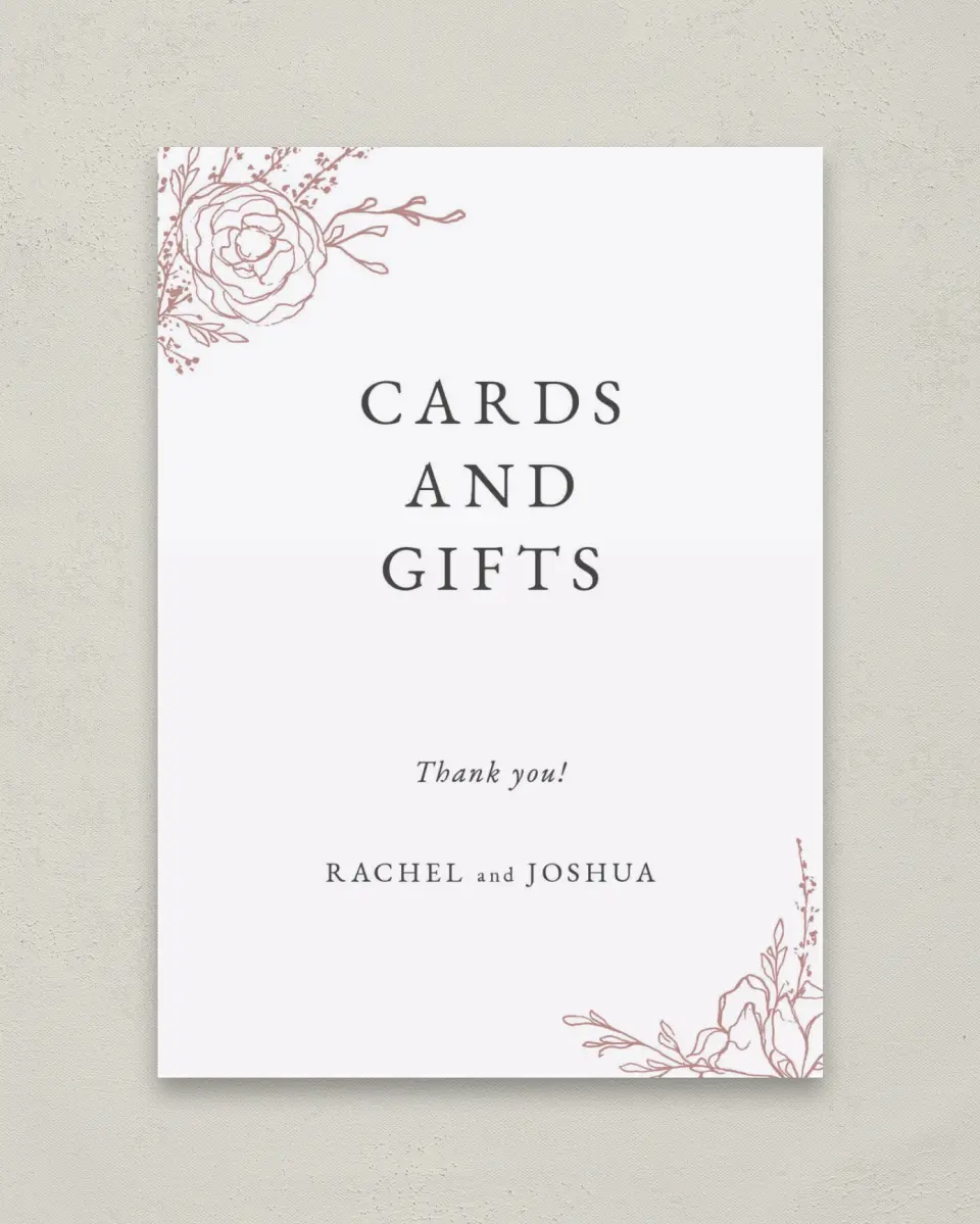 This is a 5" x 7" Cards & Gifts Sign called Blooming Rose printed in full color