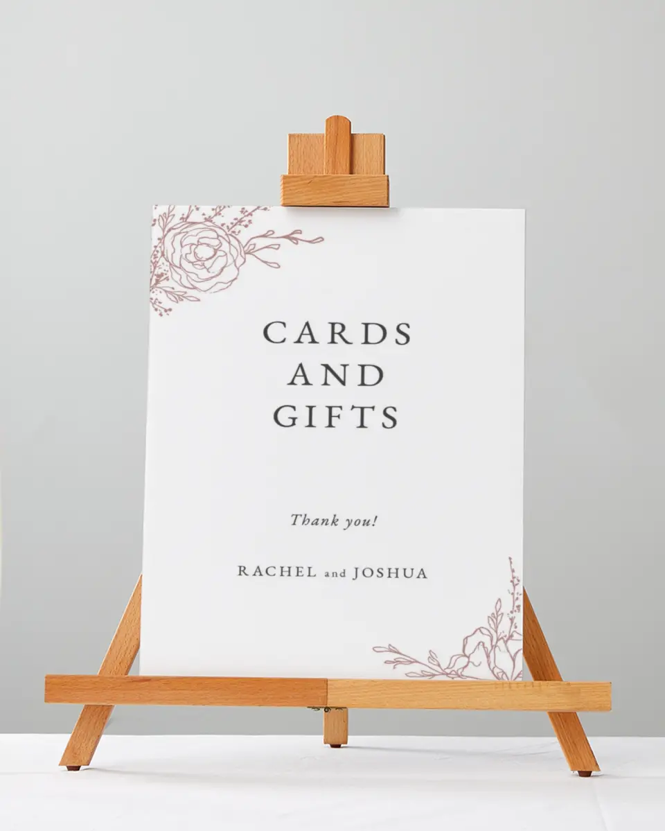 This is a 5" x 7" Cards & Gifts Sign called Blooming Rose printed in full color