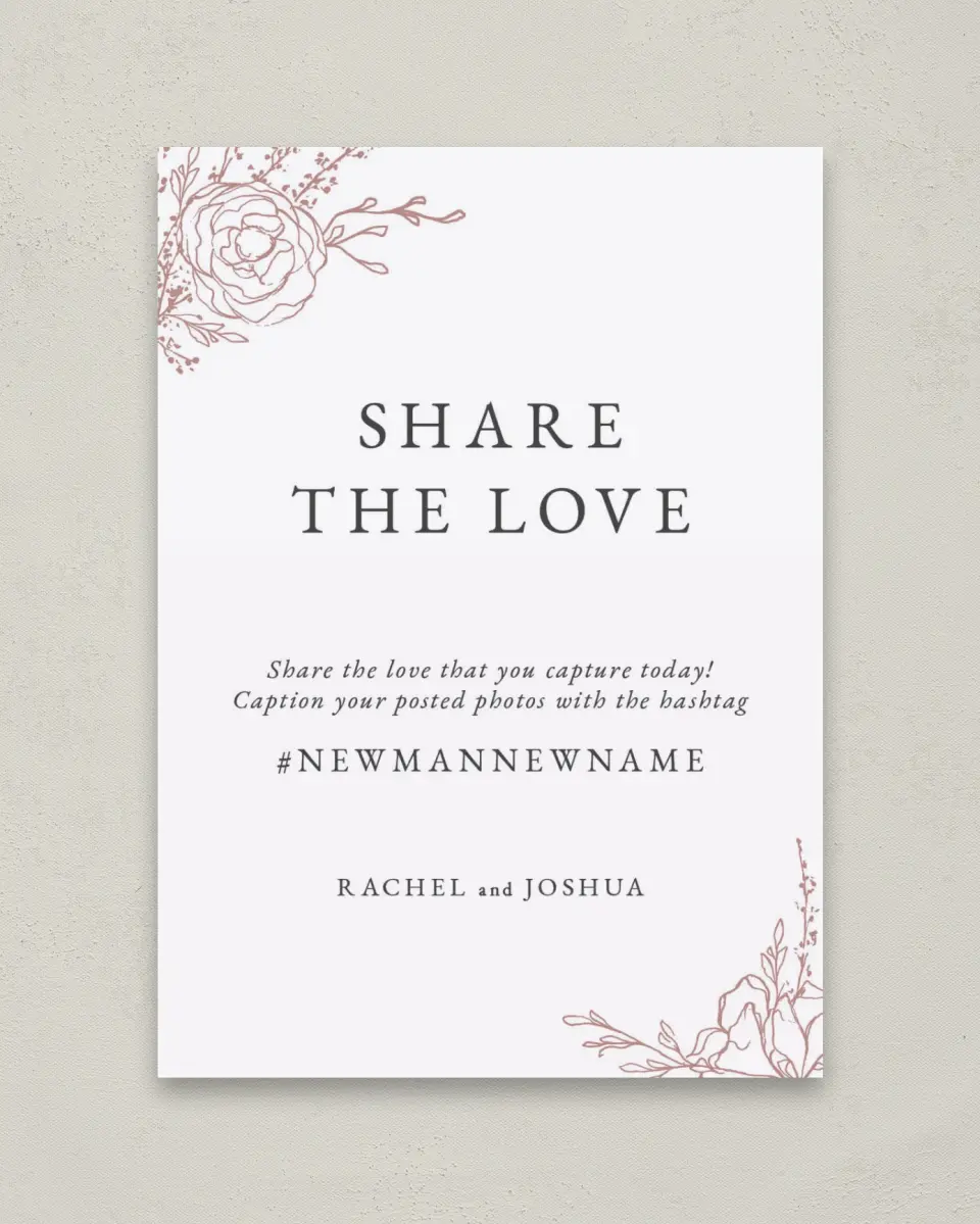 This is a 5" x 7" Share the Love Sign called Blooming Rose printed in full color