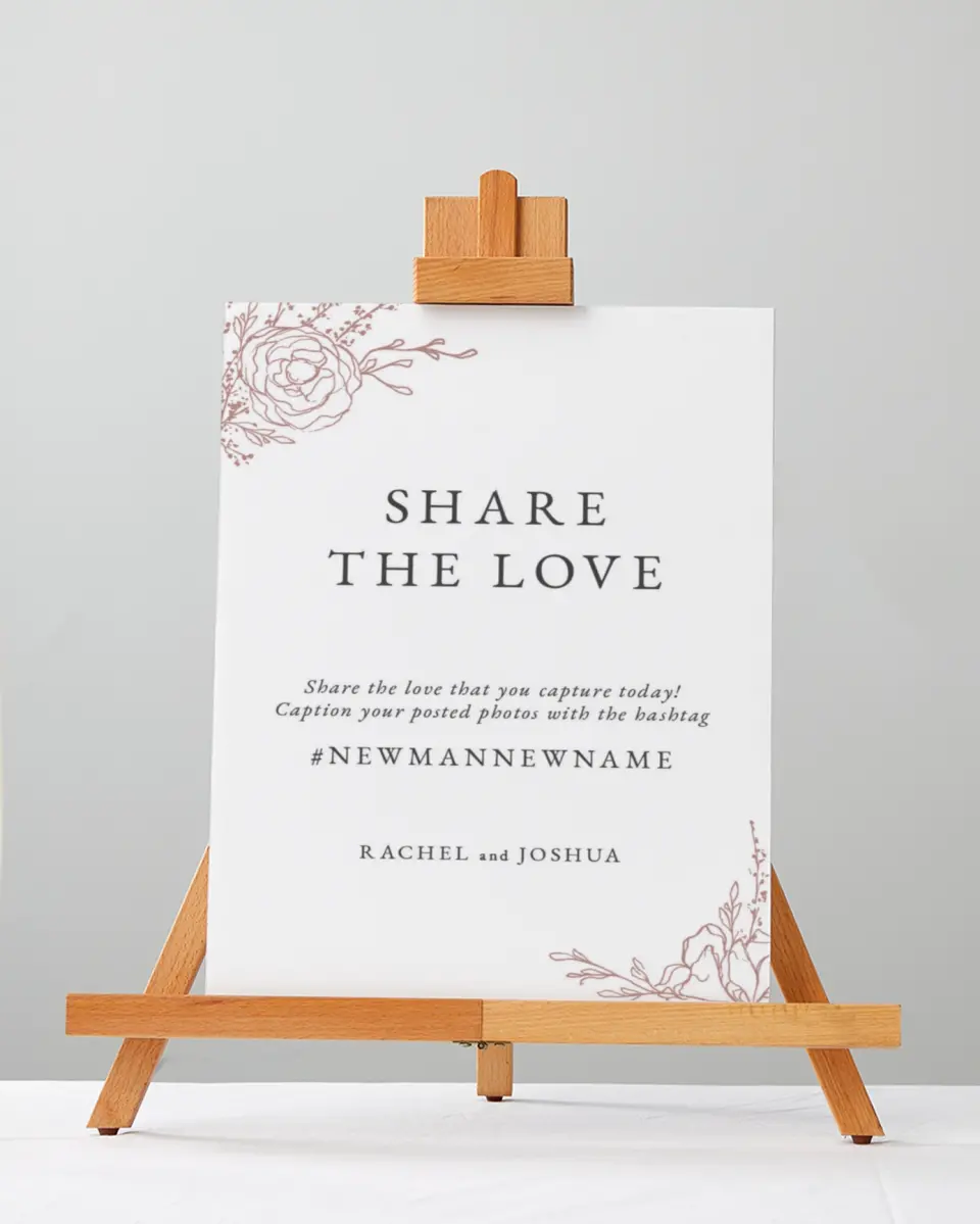 This is a 5" x 7" Share the Love Sign called Blooming Rose printed in full color