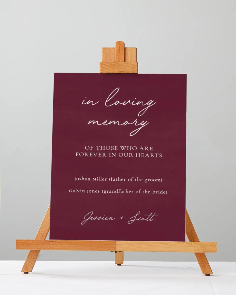 This is a 5" x 7" Loving Memory Sign called Floral Touch printed in full color