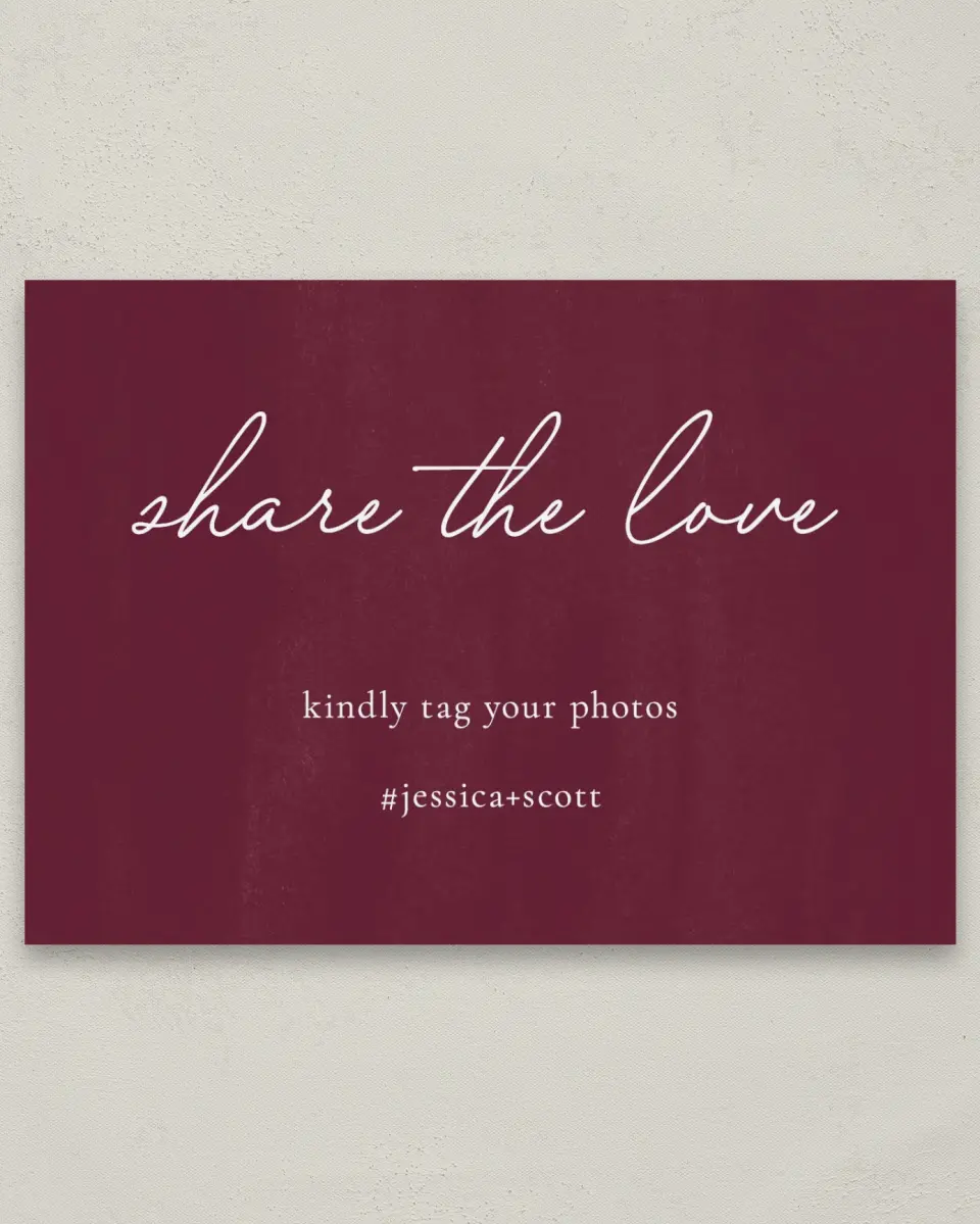 This is a 5" x 7" Share the Love Sign called Floral Touch printed in full color