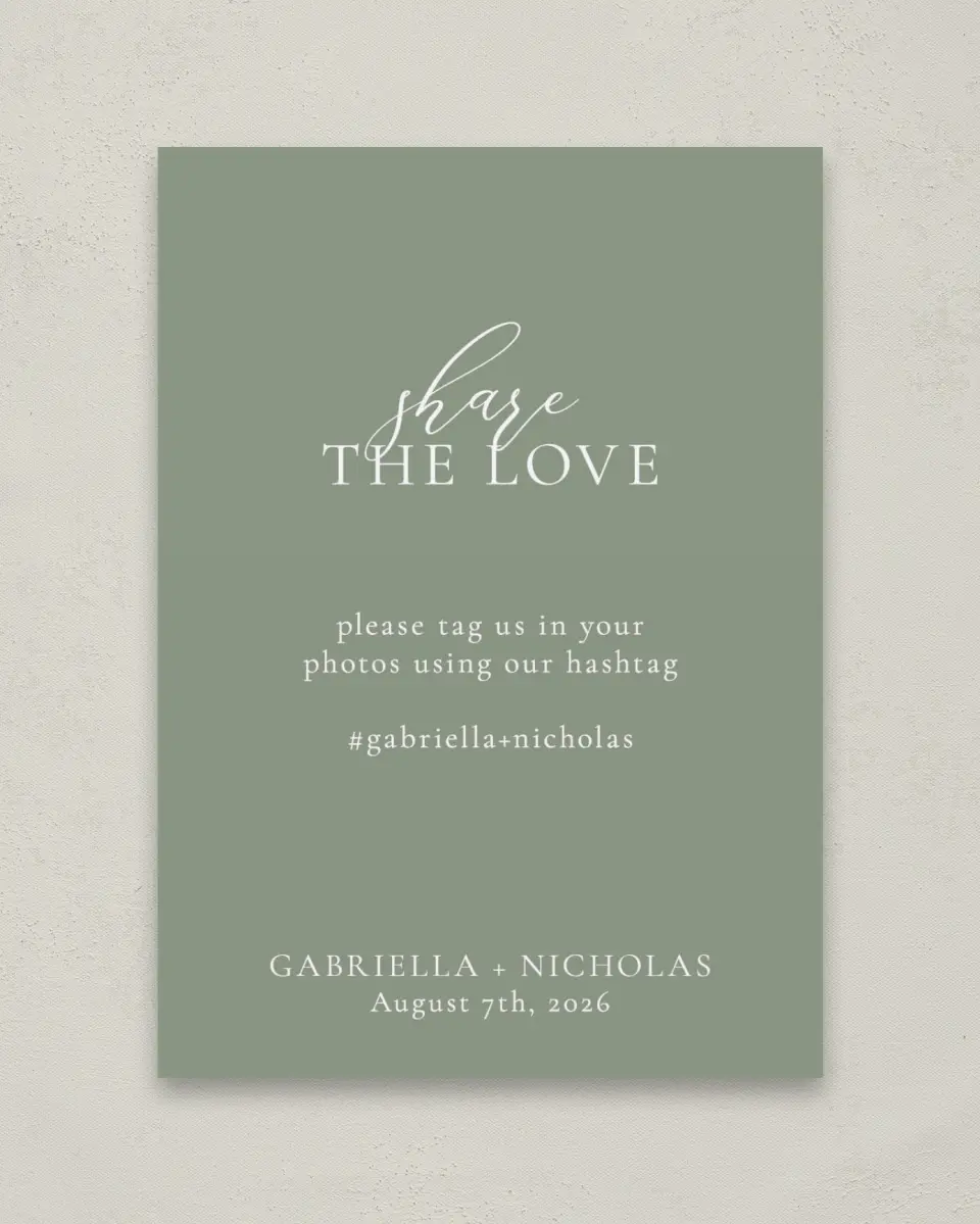 This is a 5" x 7" Share the Love Sign called Minimalist Type printed in full color