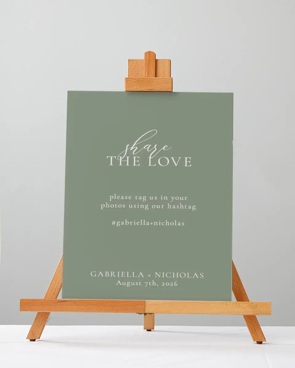 This is a 5" x 7" Share the Love Sign called Minimalist Type printed in full color