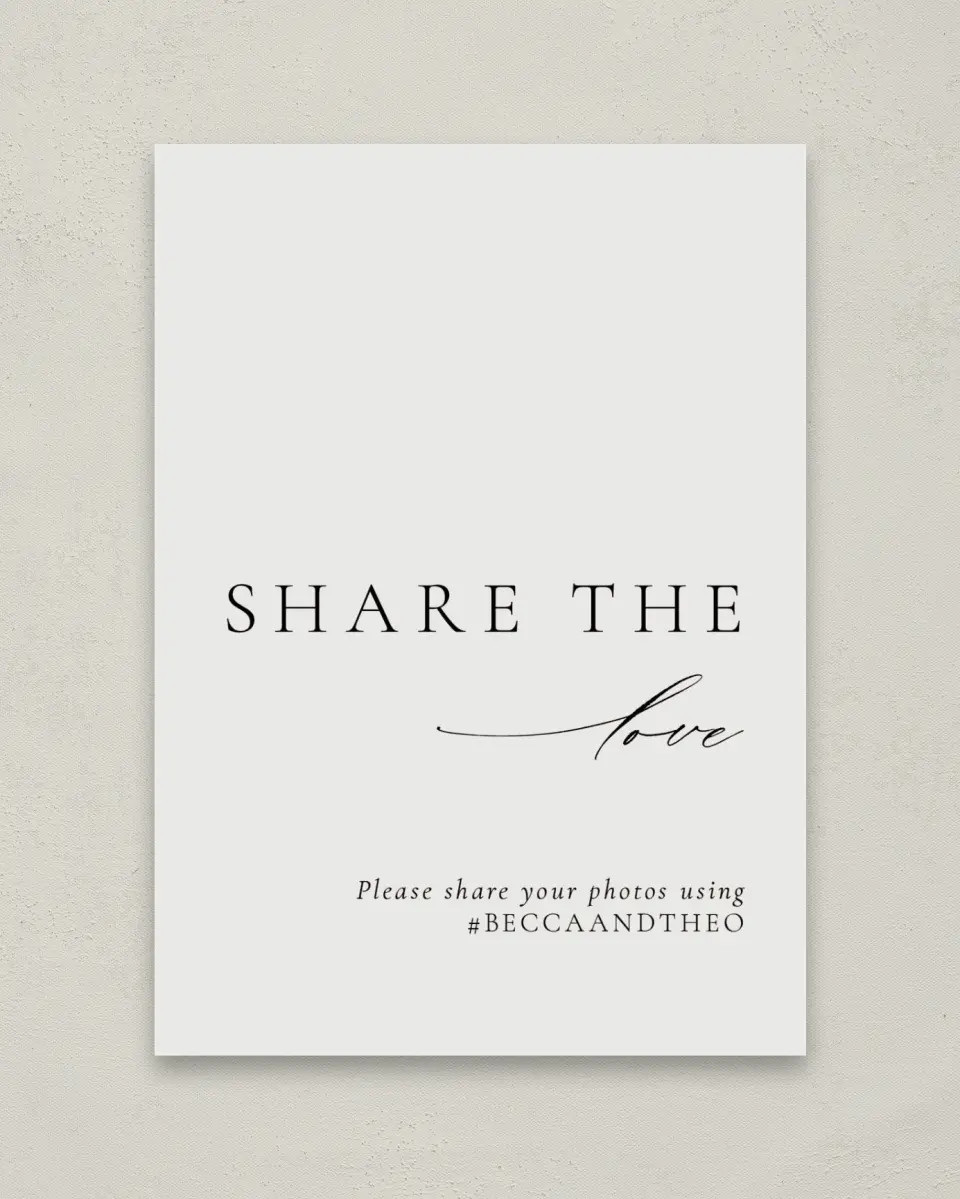 This is a 5" x 7" Share the Love Sign called Simply Elegant printed in full color