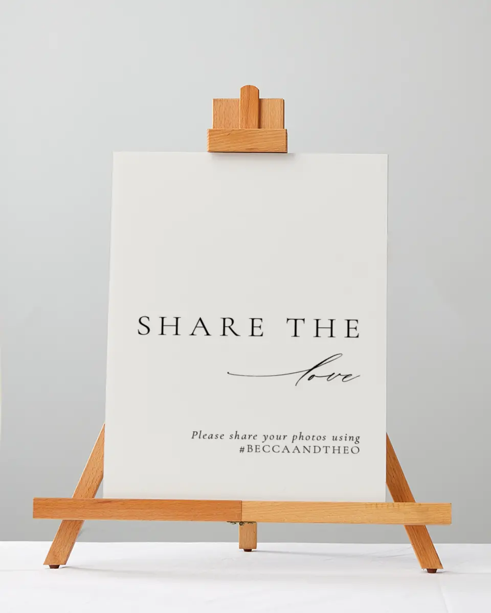 This is a 5" x 7" Share the Love Sign called Simply Elegant printed in full color