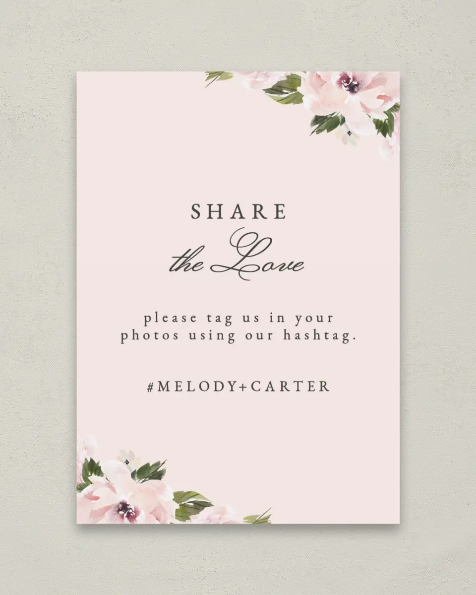 This is a 5" x 7" Share the Love Sign called Sweet Floral printed in full color