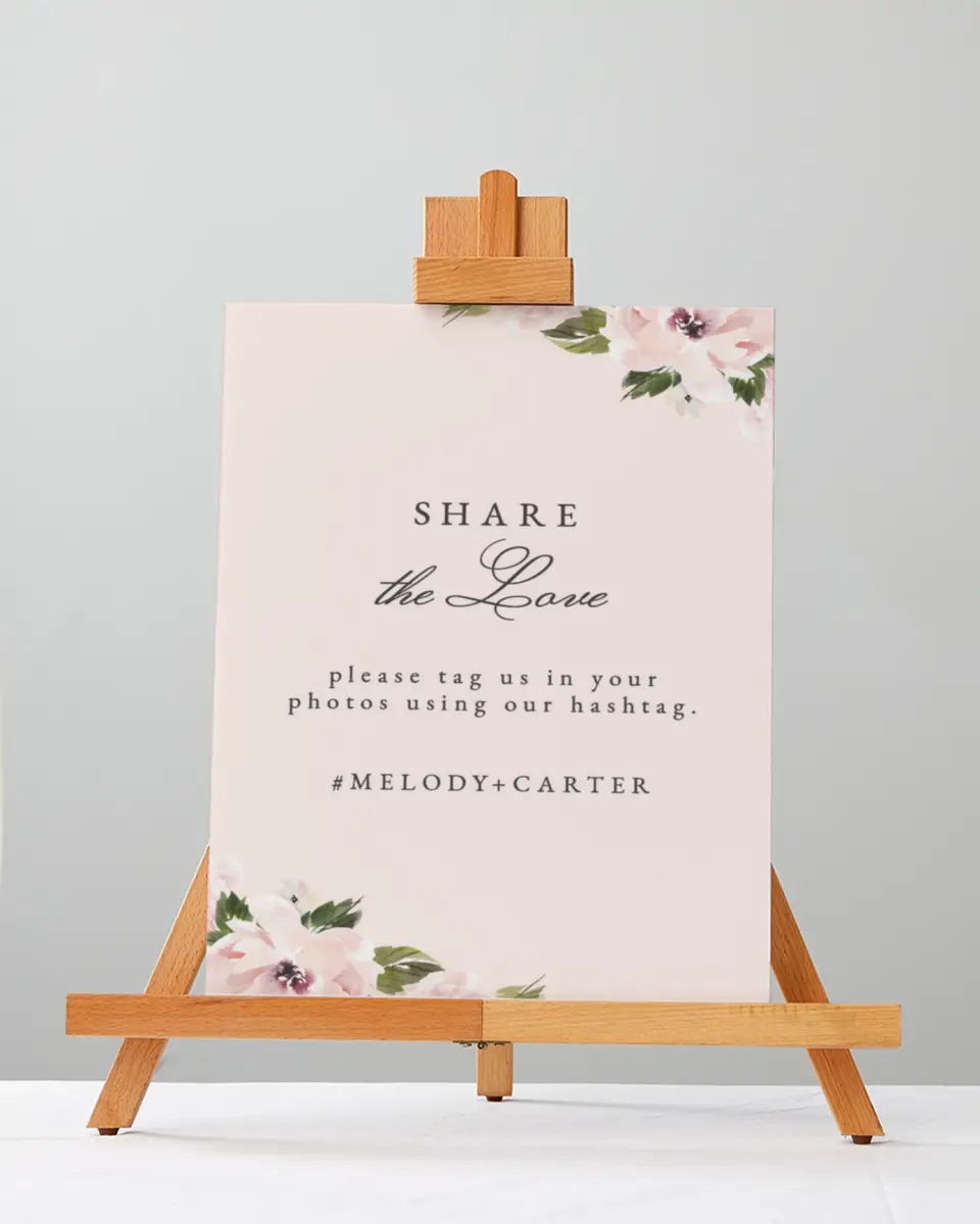 This is a 5" x 7" Share the Love Sign called Sweet Floral printed in full color