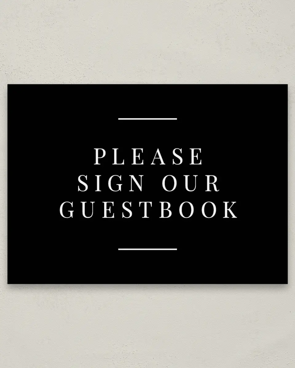 This is a 5" x 7" Guest Book Sign called Pure Devotion printed in full color