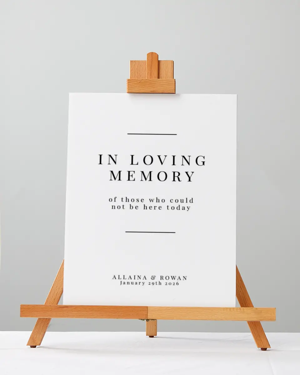 This is a 5" x 7" Loving Memory Sign called Pure Devotion printed in full color