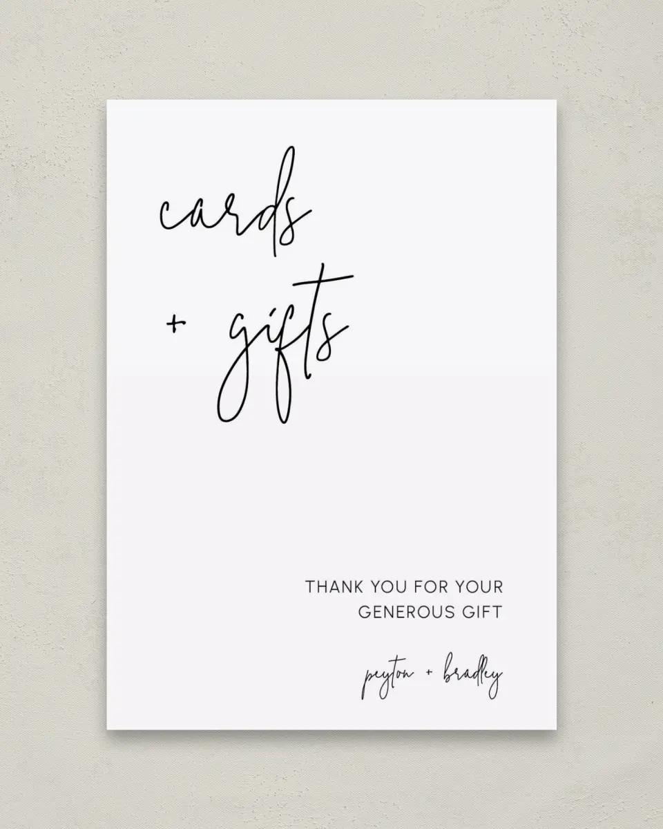 This is a 5" x 7" Cards & Gifts Sign called Mod Aesthetic printed in full color
