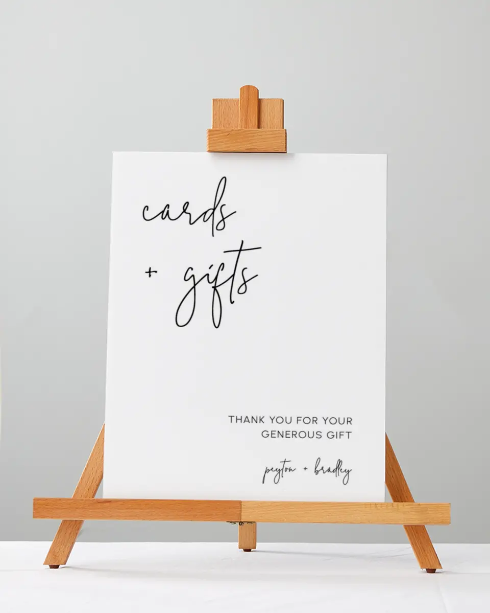 This is a 5" x 7" Cards & Gifts Sign called Mod Aesthetic printed in full color