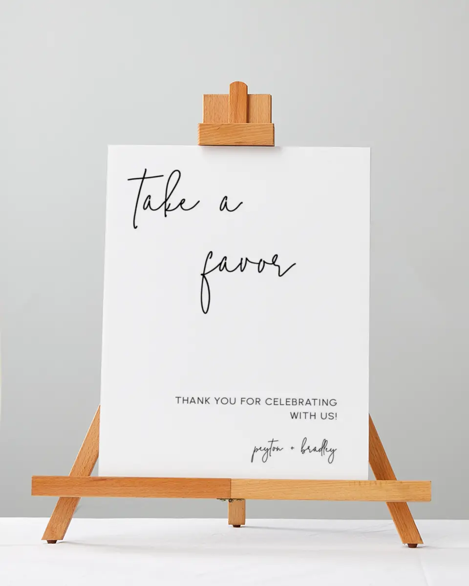 This is a 5" x 7" Favor Sign called Mod Aesthetic printed in full color