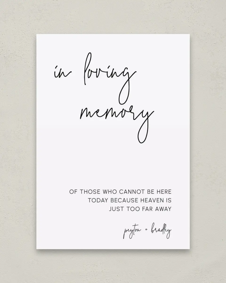 This is a 5" x 7" Loving Memory Sign called Mod Aesthetic printed in full color