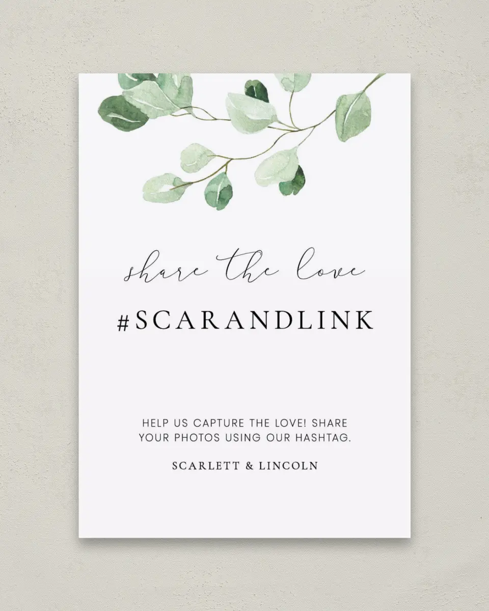 This is a 5" x 7" Share the Love Sign called Sweet Greenery printed in full color with Rose Gold foil