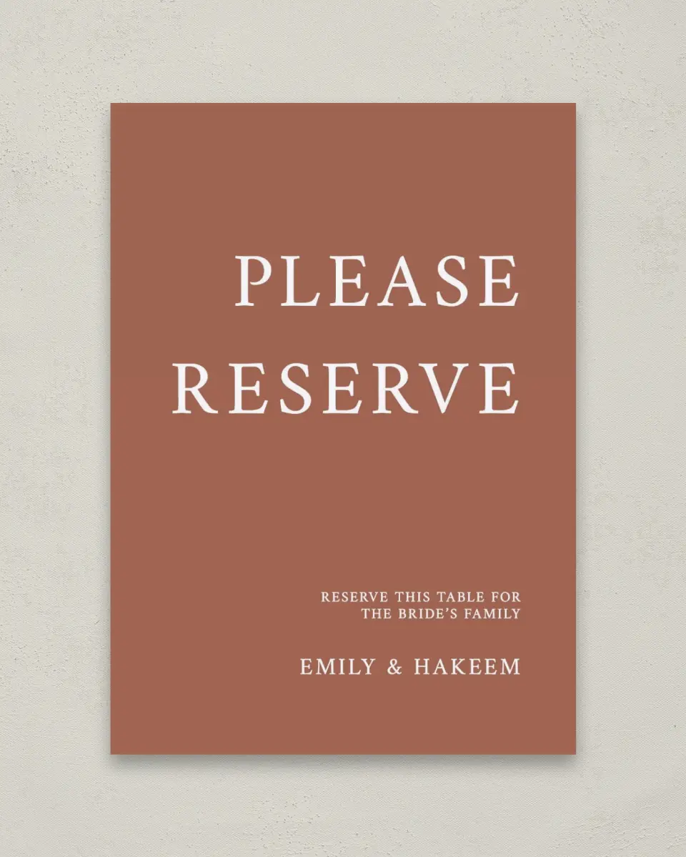 This is a 5" x 7" Reserved Seating Sign called Timeless Truth printed in full color with Silver foil