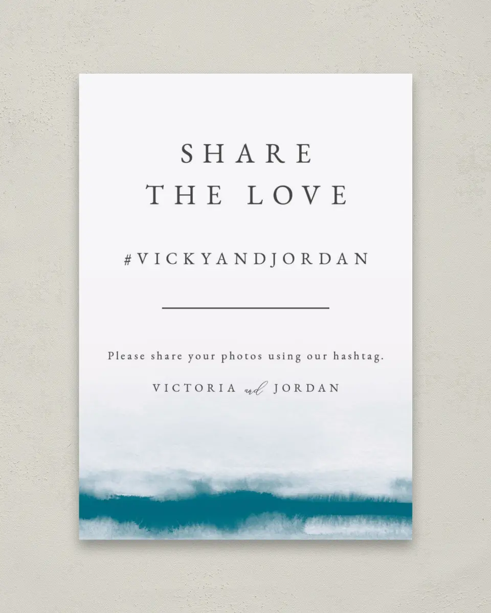 This is a 5" x 7" Share the Love Sign called Shore Impression printed in full color