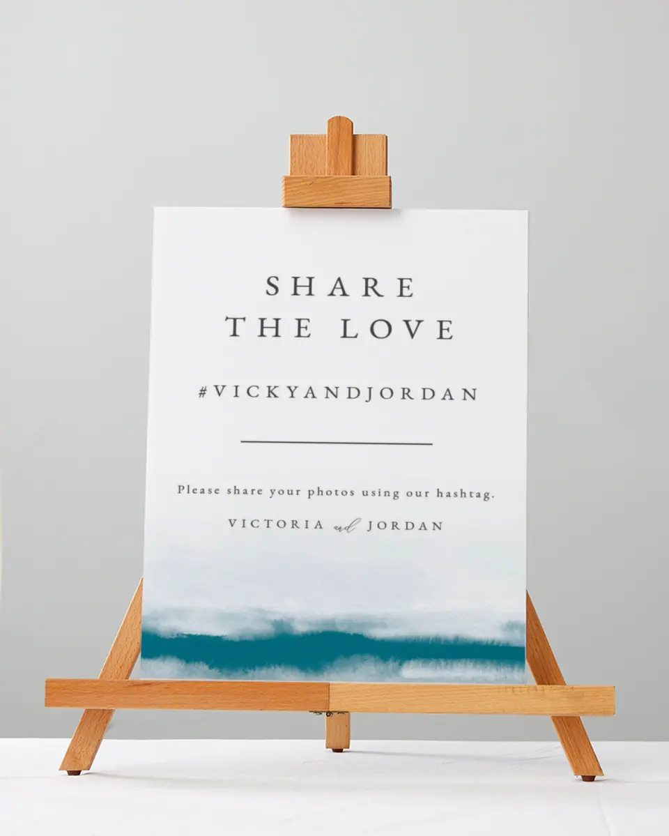 This is a 5" x 7" Share the Love Sign called Shore Impression printed in full color