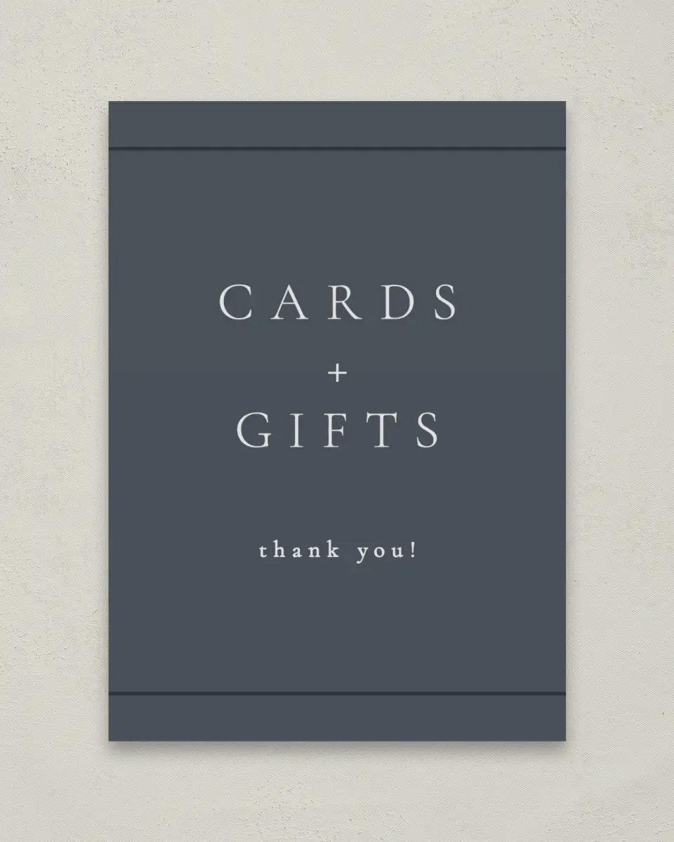 This is a 5" x 7" Cards & Gifts Sign called Subtle Wreath printed in full color