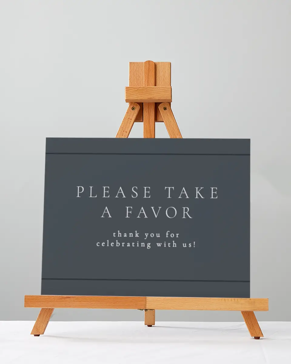 This is a 5" x 7" Favor Sign called Subtle Wreath printed in full color