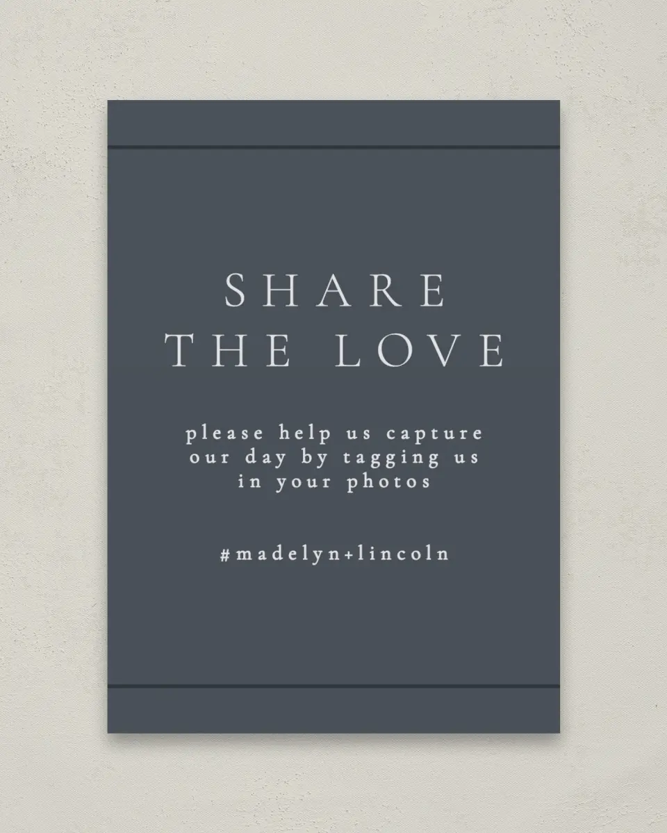 This is a 5" x 7" Share the Love Sign called Subtle Wreath printed in full color