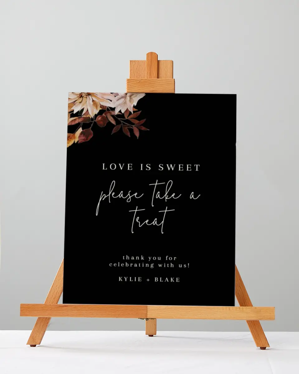 This is a 5" x 7" Favor Sign called Country Blooms printed in full color