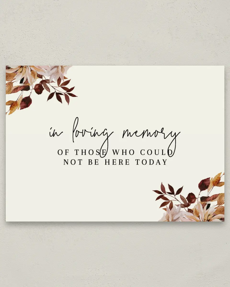 This is a 5" x 7" Loving Memory Sign called Country Blooms printed in full color