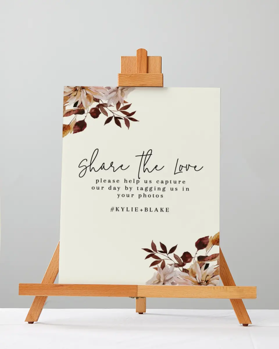 This is a 5" x 7" Share the Love Sign called Country Blooms printed in full color