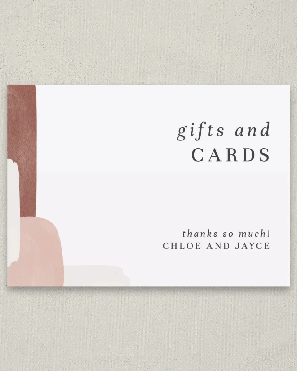 This is a 5" x 7" Cards & Gifts Sign called Mod Paint printed in full color