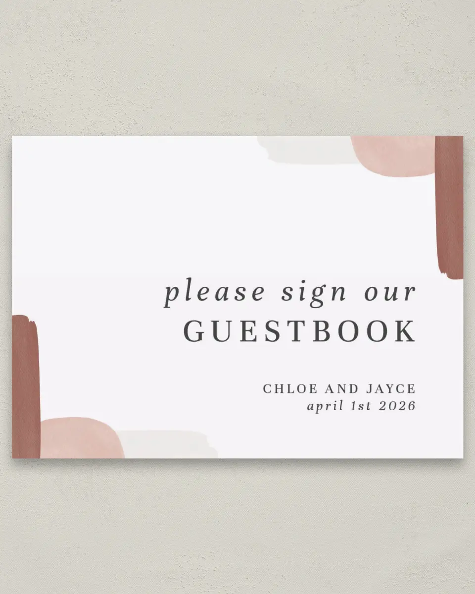 This is a 5" x 7" Guest Book Sign called Mod Paint printed in full color