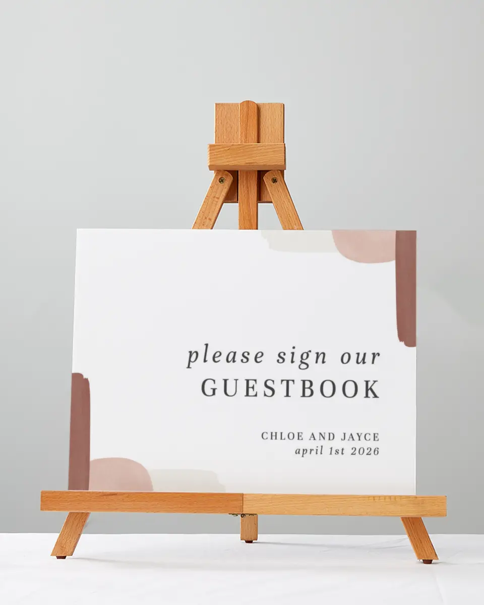 This is a 5" x 7" Guest Book Sign called Mod Paint printed in full color