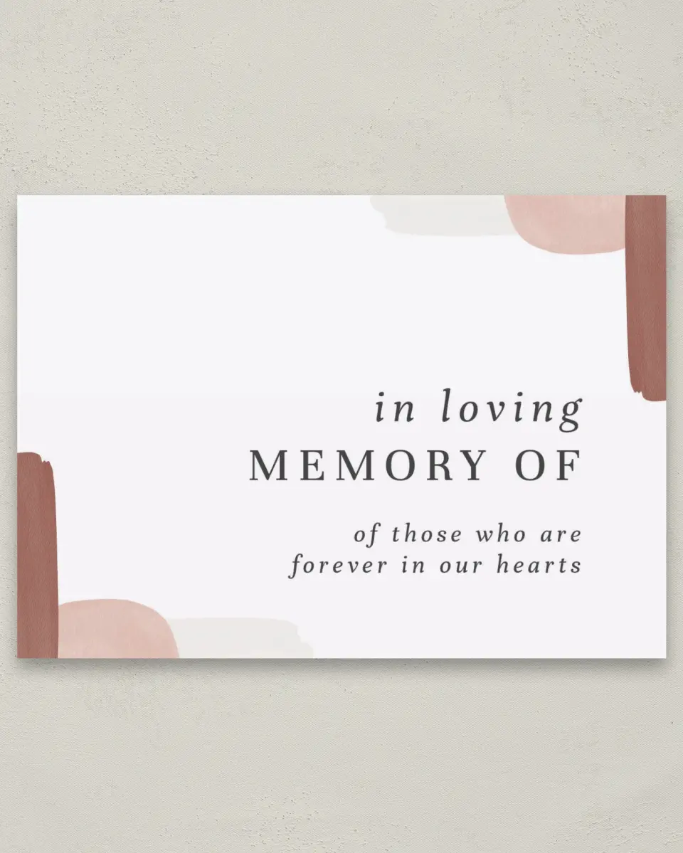 This is a 5" x 7" Loving Memory Sign called Mod Paint printed in full color