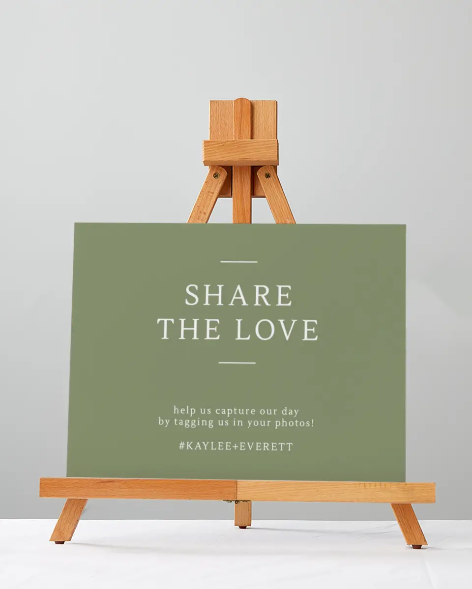 This is a 5" x 7" Share the Love Sign called Serene Flora printed in full color with Gold foil